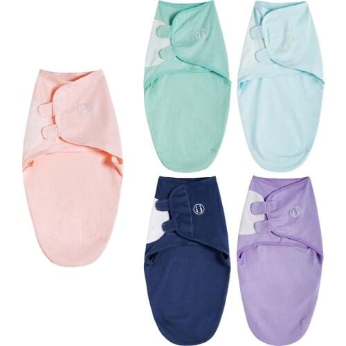 Baby Sleeping Bags 100% Cotton Thin Soft Baby Cuddling Newborn Blanket 0-4 Months Organic Cotton Solid Swaddle Summer Sleepbag