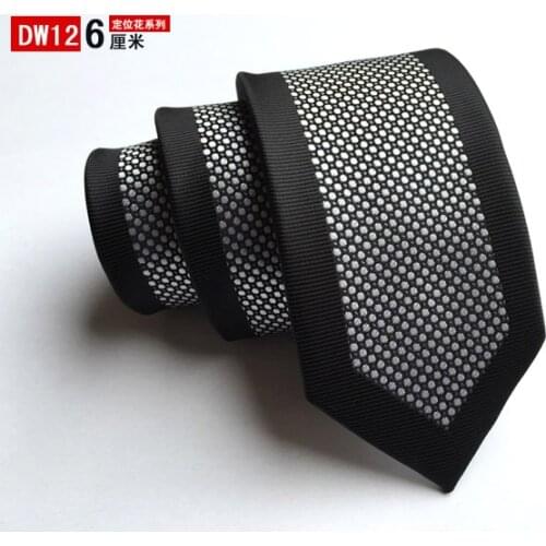 6cm Designers Skinny Ties Fashion Dots Necktie with Black Border