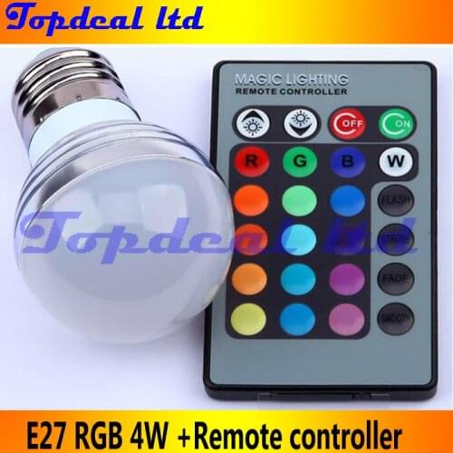 E27 3W RGB LED Light Bulb + 24key Remote Controller Magic Lighting 16 Colors change