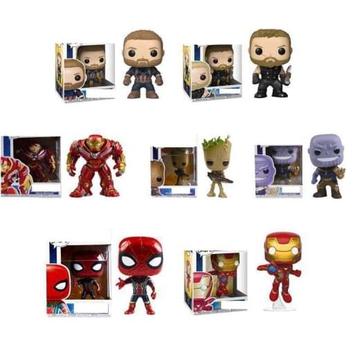Disney Marvel The Aveng Captain America Thor Groot Thanos Spider-Man Iron Man Action Figure Model Toys Gift for Children