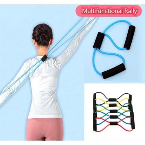 8 Word Chest Developer Resistance Band Elastic Fitness Rubber Bands for Sport Yoga Breast Expansion Gym Fitness Equipment