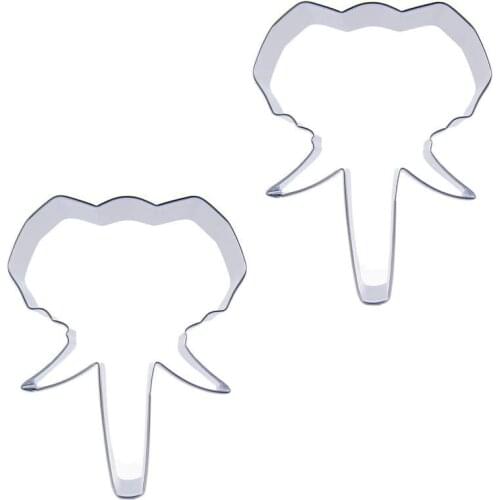 Elephant head shape 2 piece cookie cutting molds, baking tools, cake decorating soft candy tools