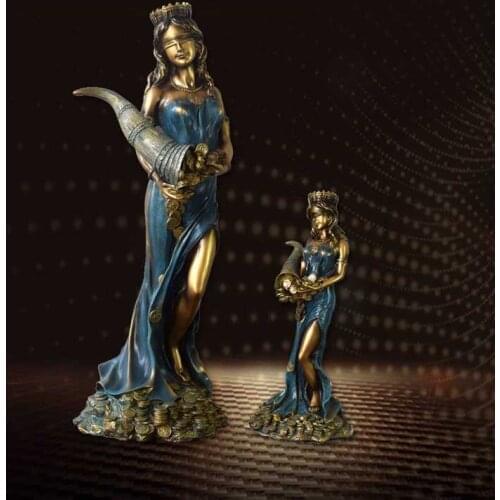 Greek Mythology Fortune Goddess Fortune Decorates Sculptures Gift Office Lucky Fortune Accessories Ornaments Crafts R1586