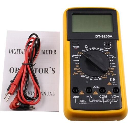 Intelligent Digital Multimeter DT9205 Universal Meter Voltage & Current Meter with Buzzer Indicator Universal Meter Tools
