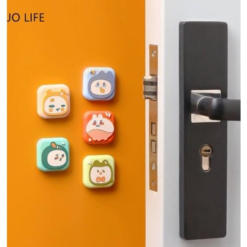 JO LIFE 5PCS/SET Anti Collision Silicone Cartoon Door Crash Pad Door Stopper Wall Protector Sticker Handle Bumpers Buffer Guard