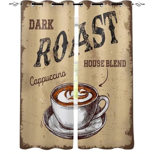 Coffee Retro Style Cappuccino Curtains For Living Room Bedroom Window Treatment Blinds Drapes Modern Kitchen Curtains