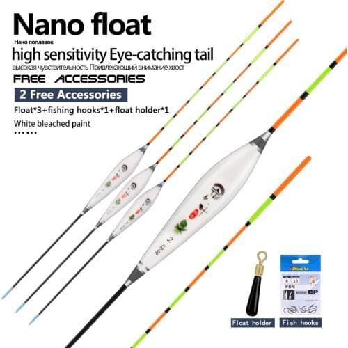 3pcs/lot Composite Nano Fishing Floats 1-3# Flotador Pesca 10 Models Available Stopper Bobbers Fishing Accessories Tools Tackles