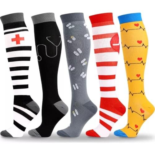 Compression Stockings Sports Mens Funny Socks Women Diabetes Outdoor Cycling Socks for Diabetics Running Nature Hiking Marathon