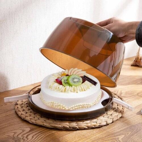 OTHERHOUSE PP Round Cake Box Holder Dessert Container Handle Pastry Storage Box Case Birthday Wedding Party Kitchen Accessories