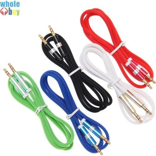 Colorful 3.5mm Male to Male Audio Cable AUX Cable for Headphones, iPhones, iPads, Home / Car Stereos free shipping 500pcs/lot