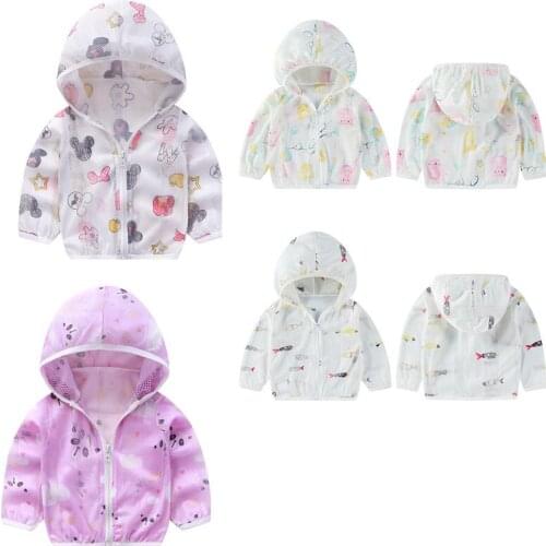 Disney Mickey cartoon summer sunscreen clothing 2021new boys girls sunscreen clothing outdoor cute breathable lightweight jacket