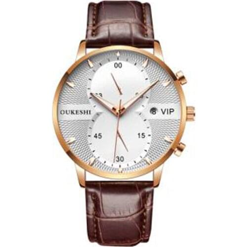 Top Brands High Quality Fashion Men Quartz Watches Genuine Leather Strap Wristwatch Relogio Masculino erkek kol saati Dropship