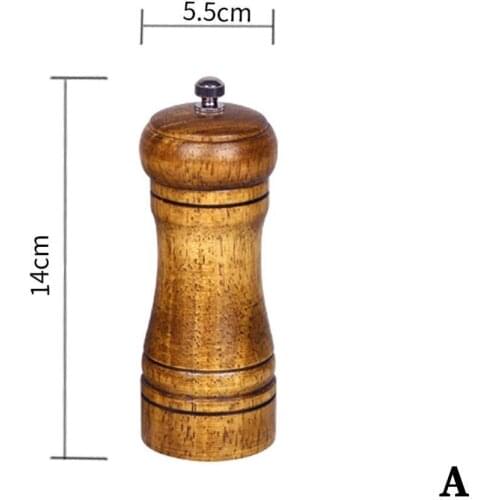 5" 8" 10" Salt and Pepper Mills, Wood Pepper Mill with Kitchen Grinder Adjustable Ceramic Strong Tools E6U1