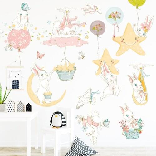 Cartoon Dream Sky Wall Stickers Baby Bedroom Kids Room Decor Self Adhesive Wallpaper Decorative Kindergarten Wall Decal