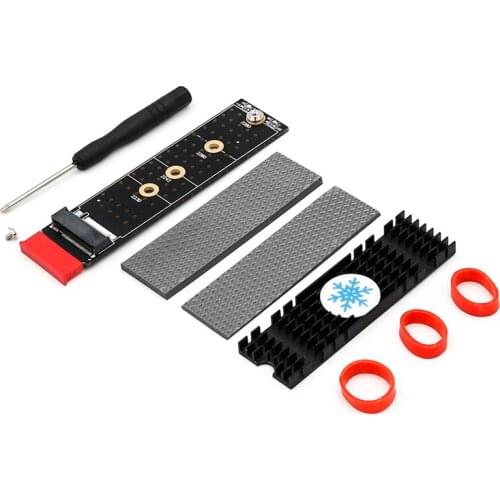 PCIE to M2 Adapter M Key Connector M2 SSD NVME PCIE x1 Full Speed M.2 2280 Aluminum Heatsink SSD Thermal Silicon Wafer Cooling