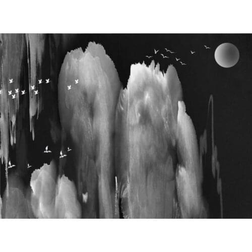 Custom wallpaprs 3d murals wallpaper for living room black and white mood landscape background wall