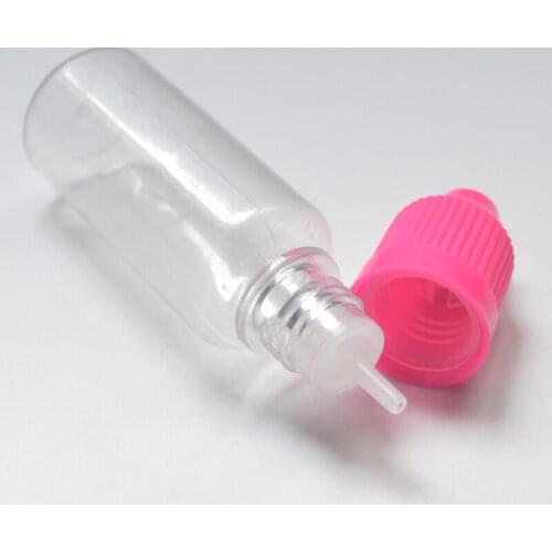10pcs 20ml Empty PET Plastic Bottle E Liquid Dropper Bottles With Child Proof Cap Clear Vial