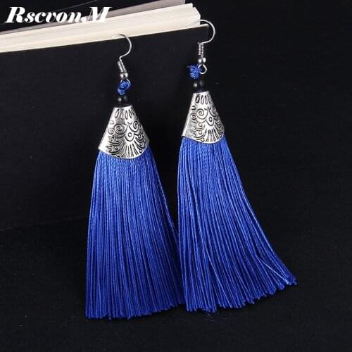 RscvonM Tassel Earrings Boho Bohemian Long Exaggerated Earrings for Women Brush Earrings Fashion Jewelry Pendientes Bijoux