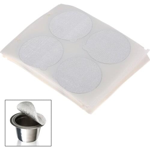100Pcs 37mm Self-Adhesive Disposable Aluminum Foil Lids Seals Cover for Filling Empty Refillable Nespresso Capsules Coffee Film