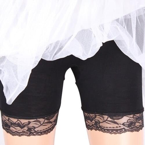 Sexy Women Summer Underwear Viscose Anti-Emptied Panties Leggings Pants with Lace Trim
