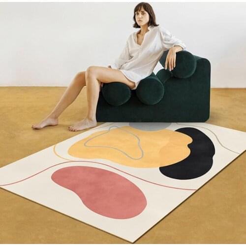 Nordic Morandi Carpets For Living Room Modern Style Home Customized Rug Colorful Geometric Floor Mats Kids Bedroom Chair Mat Pad