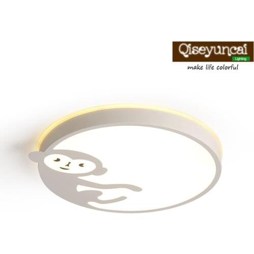 Qiseyuncai Modern minimalist childrens room ceiling lamp boy girl study bedroom eye protection cartoon monkey lighting