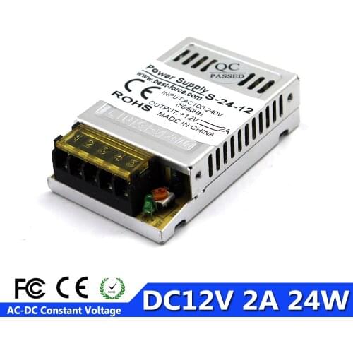 Mini size 12V 2A 24W Power Supply Switch Led Driver Transformers 100-240v AC to dc12v Power Source For Strip Light DIY LED CCTV