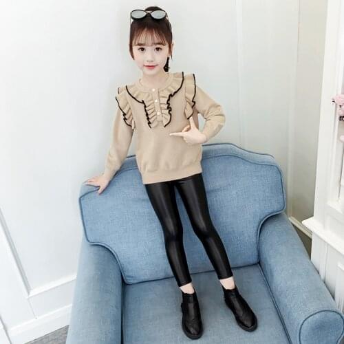 Girls Sweater Babys Coat Outwear 2021 Casual Thicken Warm Winter Autumn Knitting Scoop Jacket Formal School Childrens Clothing