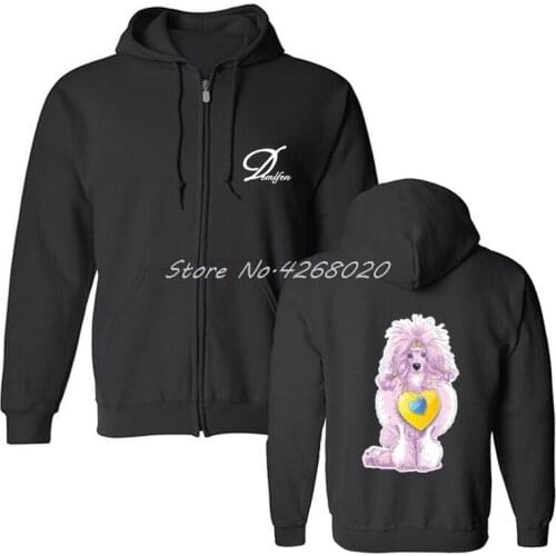 Funny Poodle Dog Printed Hoodie Mens Cotton Sweatshirt Casual Hip Hop Harajuku Streetwear Unisex Hot Sell Coat