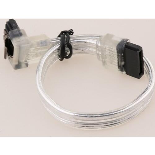 Slim SATA 3 III SATAiii 6Gbps HDD Hard Drive Data Cable Transparent Cord Lead 6 Inches