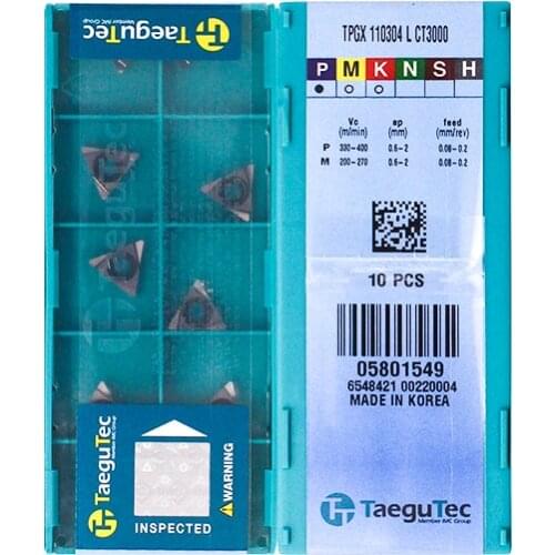 TPGX110304L CT3000 100% Original TAEGUTEC carbide insert with the best quality 10pcs/lot free shipping
