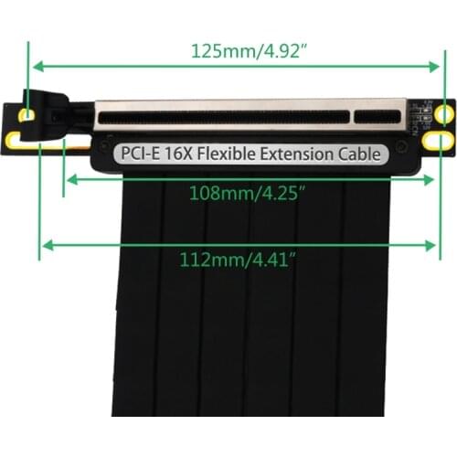 PCIe 3.0 x16 PCI Express Riser Extender Cable Flexible High Speed 90 Degree GUP 1XCB