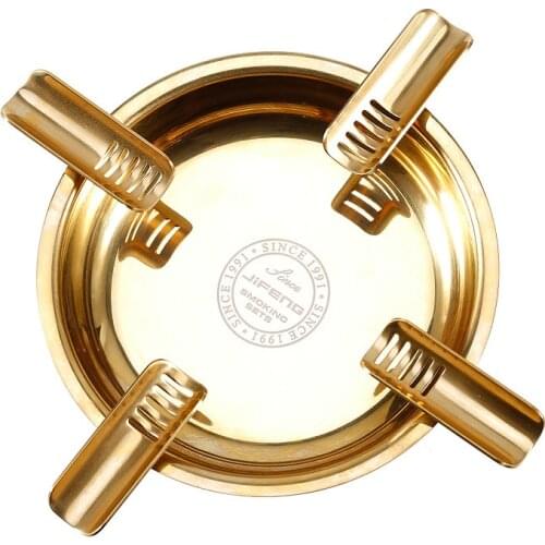 JIFENG Unique Metal Cigar Cigarette Ashtray 4 Cigars Holder Travel Tobacco Ash Tray Fit COHIBA Cigars New Arrival