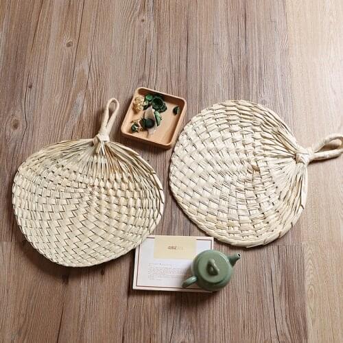 Chinese Style Handmade Fan Retro Natural Bamboo Braided Fan New Summer Cooling Hand Fan Art Craft Woven Fan Home Decorations