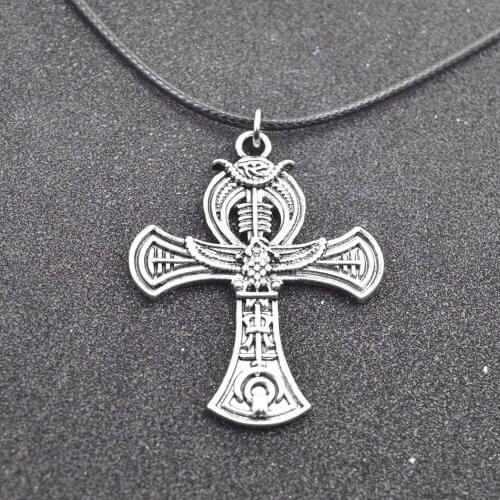 Nostalgia The Eye of Horus Egypt Cross Ankh Pendant Vintage Necklace Egyptian Jewelry Amulet