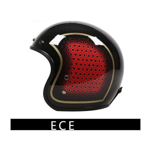 Vintage Motorcycle Open Face Fiberglass Light Weight Helmet Retro Men Motorbike Helmet Scooter 3/4 Helmet Black Moto Casque