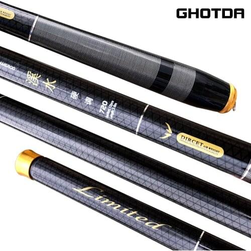 GHOTDA High Quality 3.6m-7.2m Ultra Light Stream Hard Travel Telescopic Fishing Rod Carbon Fiber Hand Pole Carp Fishing Feeder