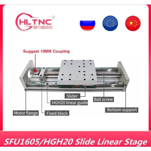 XYZ axis Slide Linear Stage SFU1605 Ball Screw+ HGH20 Linear Guide Suitable for Name23/34 stepper/Servo motor for CNC machine