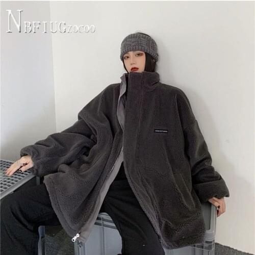 Imitation Lambswool Women Coat Winter 2020 New Korean 2 Sides Can Wear Bf Style Female Jacket