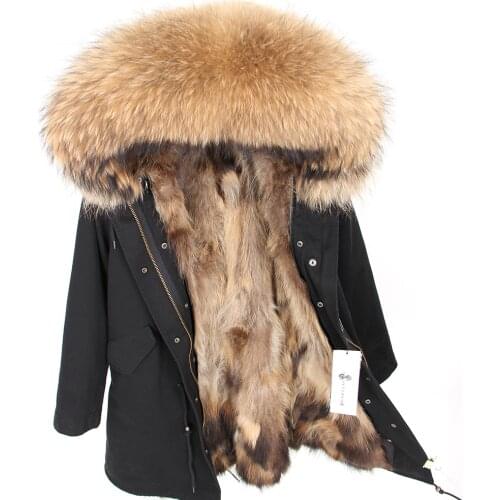 2020 Winter Jacket Women Real Fur Coat Long Parka Natural Raccoon Fur Collar Fox Fur Liner Thick Warm Streetwear Outerwear New