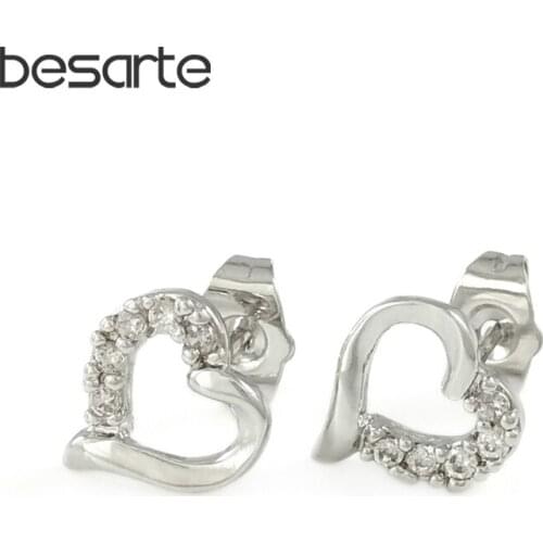 Heart Earing Stud Earrings For Women Boucle D'oreille Femme Oorbellen Pendientes Aros Ohrringe Orecchini Donna Kupe Taki E3059