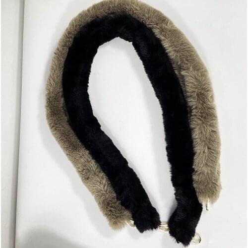 1 piece Winter Plush Wool Fabric Long Bag Strap Handle Crossbody Length 120cm DIY Handbag Faux Fur Bag Belt Accessories 2021