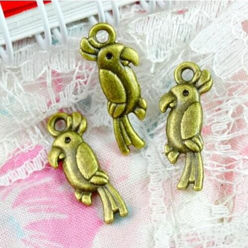 100 Pieces/Lot 20*8MM Antique Bronze Plated Bird Charms Pendants for Diy Bracelet & Necklace Jewelry