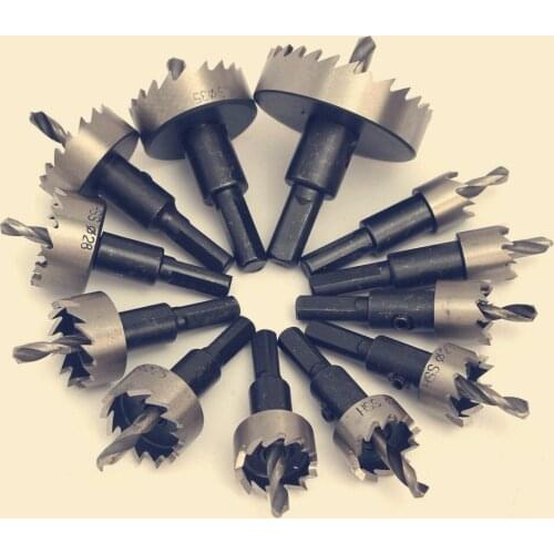 12pcs! 15-50mm HSS Drill Bit Set Holesaw Hole Saw Cutter Drilling Kit Hand Tool for Wood Stainless Steel Metal Alloy Cutting