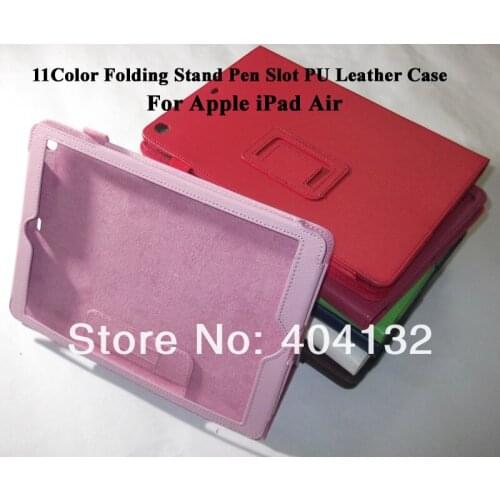 50PCS Multicolor Folding Stand Protector PU Cover Skin Bag Leather Case For Apple iPad Air -By DHL EMS