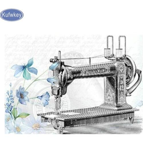 Full Square Drill 5D DIY Diamond Painting"Sewing machine"Wall Sticker diamond Embroidery Cross Stitch,Mosaic,Home Decor