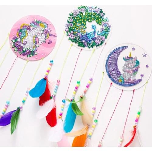 DIY Diamond Painting Dream Catcher Wind Chimes Mandala Flower Butterfly Owl Unicorn Picture For Door Home Wall Decoration