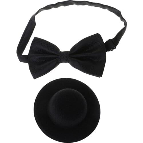 1 Set Baby Hat Bowtie Cap Tie Photography Costume Cosplay Newborn Photo Commemorative Memorial Props DIY Decoration JAN-30