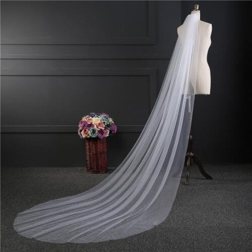 Cheap Real Photos 3M /2M White/Ivory Wedding Veil One-layer Long Bridal Veil Head Veil Wedding Accessories Hot Sell