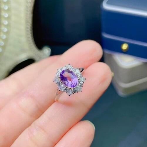 Natural Amethyst Ring, 925 Silver, The Price Is Suitable, Shop Promotional Products